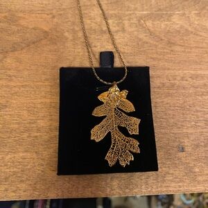 18k Gold Plated Leaf Pendant Necklace